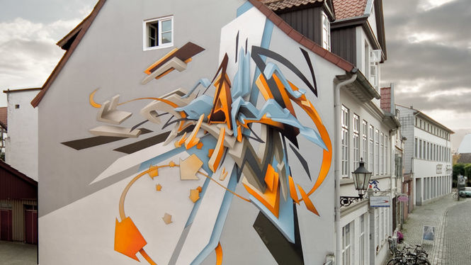 Artist: Mirko Reisser (DAIM) | "DAIM around" | 11 x 9,8 m | Lueneburg / Germany |  10.2009 | ARTotale - Leuphana Urban Art Project