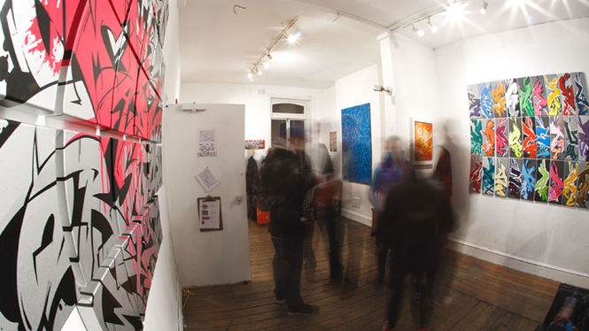LONDON, APRIL 14 - Graffiti Artist and author Claudia Walde aka MadC's opening show at Pure Evil Gallery on April 14, 2011 in London, UK. Photo by Marco Prosch